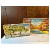 Vintage Plasticville U.S.A. Train Station, Shade Trees and Autumn Tree Assortment