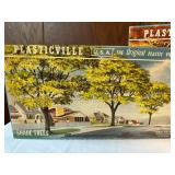 Vintage Plasticville U.S.A. Train Station, Shade Trees and Autumn Tree Assortment