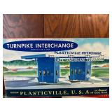 Vintage Plasticville U.S.A. Model Kits - House, Fire House, and Turnpike Interchange