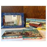 Vintage Plasticville U.S.A. Assorted HO Scale Kits with Original Boxes
