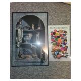 Set of 2 Decorative Posters: 60s Themed Buttons and Vintage Shelf Still Life