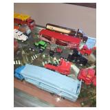 Collection of 18 Die-Cast Model Trucks with Trailers