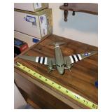 Set of 2 Model Airplanes with Vintage Military and Racing Designs