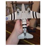 Set of 2 Model Airplanes with Vintage Military and Racing Designs