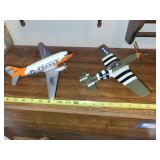 Set of 2 Die-Cast Military Airplane Models - United States Navy & Army Air Force