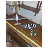 Set of 2 Die-Cast Military Airplane Models - United States Navy & Army Air Force