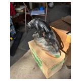 Vintage Panther Figurine Lamp with Wiring and Bulb