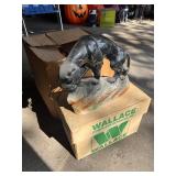 Vintage Panther Figurine Lamp with Wiring and Bulb