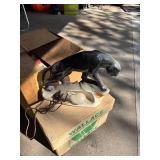 Vintage Panther Figurine Lamp with Wiring and Bulb