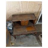 Antique Wooden Vanity Desk with Storage Drawers