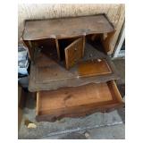 Antique Wooden Vanity Desk with Storage Drawers