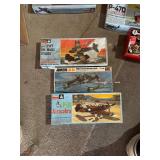 Collection of 3 Vintage Aircraft Model Kits: P-39 Airacobra, Junkers Ju 88, AC-47