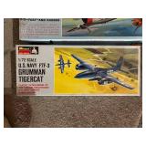 Set of 3 Vintage Model Airplane Kits: Typhoon, Thunderbolt & Grumman Tigercat