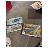 Collection of 3 Model Aircraft Kits: Focke Wulf, Messerschmitt, and Kingfisher