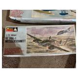 Collection of 3 Model Aircraft Kits: Focke Wulf, Messerschmitt, and Kingfisher