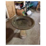 Used Concrete Bird Bath with Rustic Finish