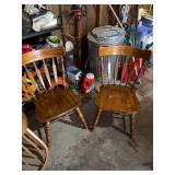 Set of 2 Vintage Wooden Dining Chairs