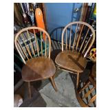Pair of Wooden Spindle-Back Dining Chairs