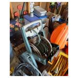 Garden Hose Reel Cart with Multiple Hoses and Accessories