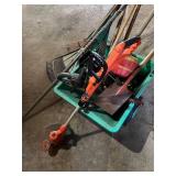 Assorted Lawn Care and Garden Tool Collection with Wheelbarrow