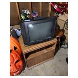Used Magnavox CRT Television with Oak Entertainment Stand