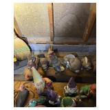 Assortment of Garden Gnomes and Animal Figurines