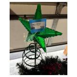 Holiday Decoration Lot with Green Tree Star Topper