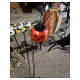 Assorted Outdoor Halloween Decorations with Ghosts and Pumpkin