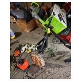 Assorted Outdoor Halloween Decorations with Ghosts and Pumpkin