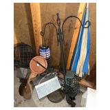 Assorted Outdoor Garden Decor Items with Shepherds Hook