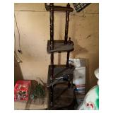 Vintage Wooden Corner Shelf Unit