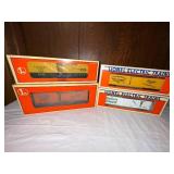 Set of 4 Lionel Electric Train Boxcars - Hormel and Frisco Brands
