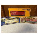 Set of 3 K-Line Electric Trains O/027 Gauge: Soo Line, M-K-T, Burlington Box Car