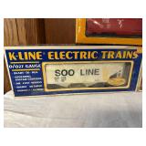 Set of 3 K-Line Electric Trains O/027 Gauge: Soo Line, M-K-T, Burlington Box Car