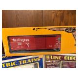 Set of 3 K-Line Electric Trains O/027 Gauge: Soo Line, M-K-T, Burlington Box Car