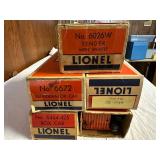 Collection of 5 Lionel Vintage Model Train Cars with Boxes