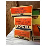 Lot of Lionel Train Accessories and Figures with Original Boxes