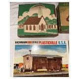 Collection of Vintage Plasticville U.S.A. HO Scale Model Kits