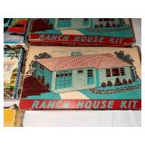 Collection of 5 Vintage Plasticville U.S.A. Building Kits