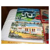 Collection of 5 Vintage Plasticville U.S.A. Building Kits