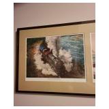 Collection of 5 Framed Railway Prints - Historical Train Illustrations