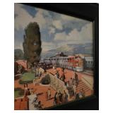 Collection of 5 Framed Railway Prints - Historical Train Illustrations