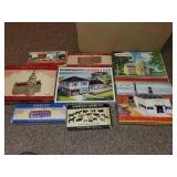 Set of 6 Vintage Plasticville U.S.A. Building Kits with Accessories
