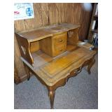 Set of 2 Vintage Wooden Tables with Drawer and Shelf