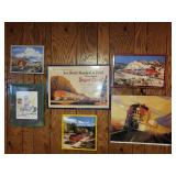 Collection of Framed Santa Fe Railway Memorabilia