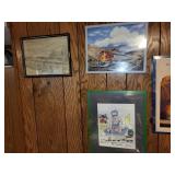Collection of Framed Santa Fe Railway Memorabilia