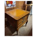 Vintage Wooden End Table with Drawers