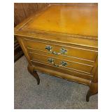 Vintage Wooden End Table with Drawers