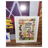 Railroad Collectibles Set with Framed Posters and Emblem Folders