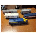 Set of 4 Vintage Model Trains including Santa Fe and Great Northern